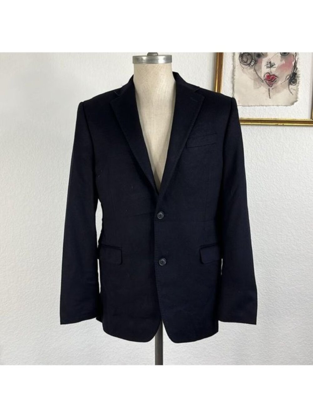 Saks Fifth Ave Black Label Cashmere Slim Fit Mens 2 Button Blazer